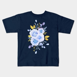 Blue Roses watercolor Kids T-Shirt